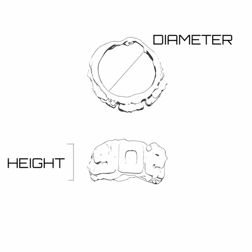 Size chart for Liquid Logo Ring (PREORDER)